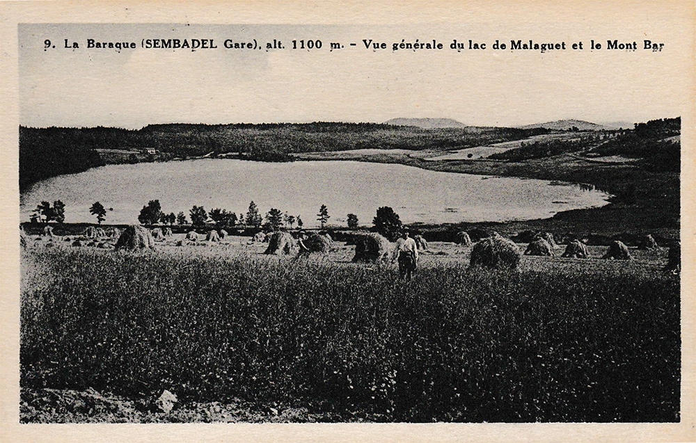 Carte postale vue générale du Lac de Malaguet et le Mont Bar